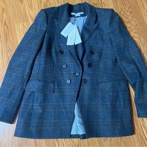 NWT Veronica Beard Yareli Dickey Jacket 12 Plaid Wool preppy academia